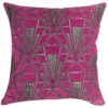 Art Deco Geometric Velvet Chenille Extra-Large Cushion in Pink and Silver