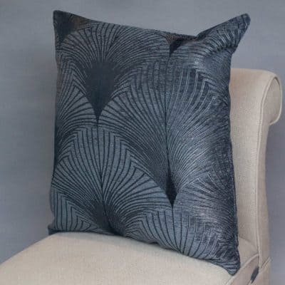 Art Deco Fan XL Cushion in Grey and Silver