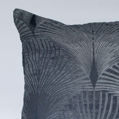 Art Deco Fan XL Cushion in Grey and Silver
