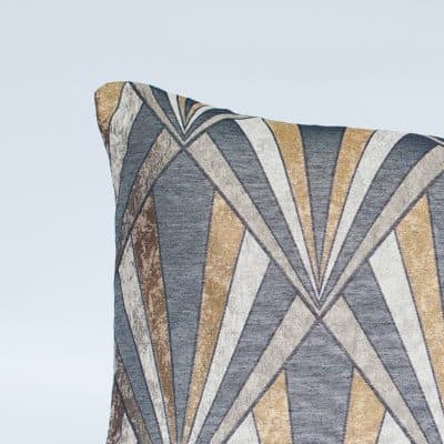 Metallic Art Deco XL Rectangular Cushion in Gold and Black