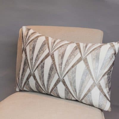 Metallic Art Deco XL Rectangular Cushion in Almond