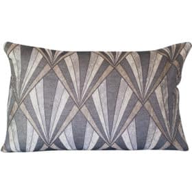 Metallic Art Deco XL Rectangular Cushion in Grey and Copper