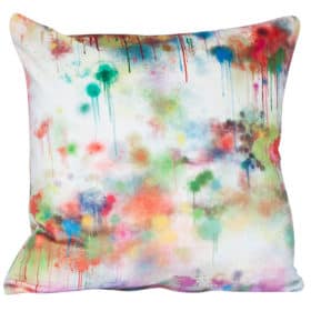 Spray Paint Velvet Cushion in White