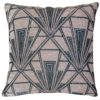 Art Deco Geometric Velvet Chenille Cushion in Blush Pink