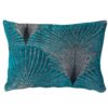 Art Deco Fan Boudoir Cushion in Teal and Silver