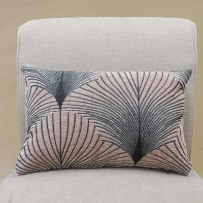 Art Deco Fan Boudoir Cushion in Blush Pink