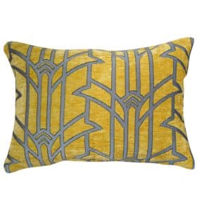 Chrysler Art Deco Cushion in Gold and Silver