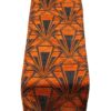 Art Deco Geometric Table Runner in Burnt Orange and Silver