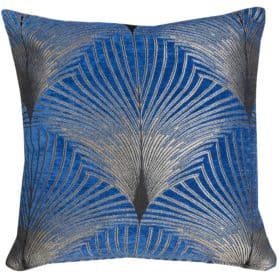 Art Deco Fan Cushion in Electric Blue