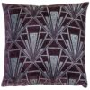 Art Deco Geometric Velvet Chenille Extra-Large Cushion in Purple