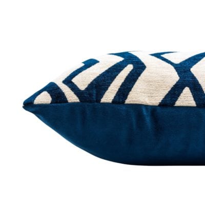 Modern Geometric Cushion Blue on White