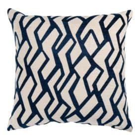 Modern Geometric Extra-Large Cushion Blue on White