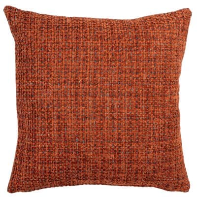 Rustic Basketweave Cushion in Burnt Orange