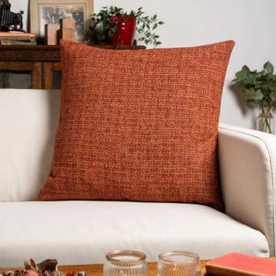 Rustic Basketweave Extra-Large Cushion in Burnt Orange