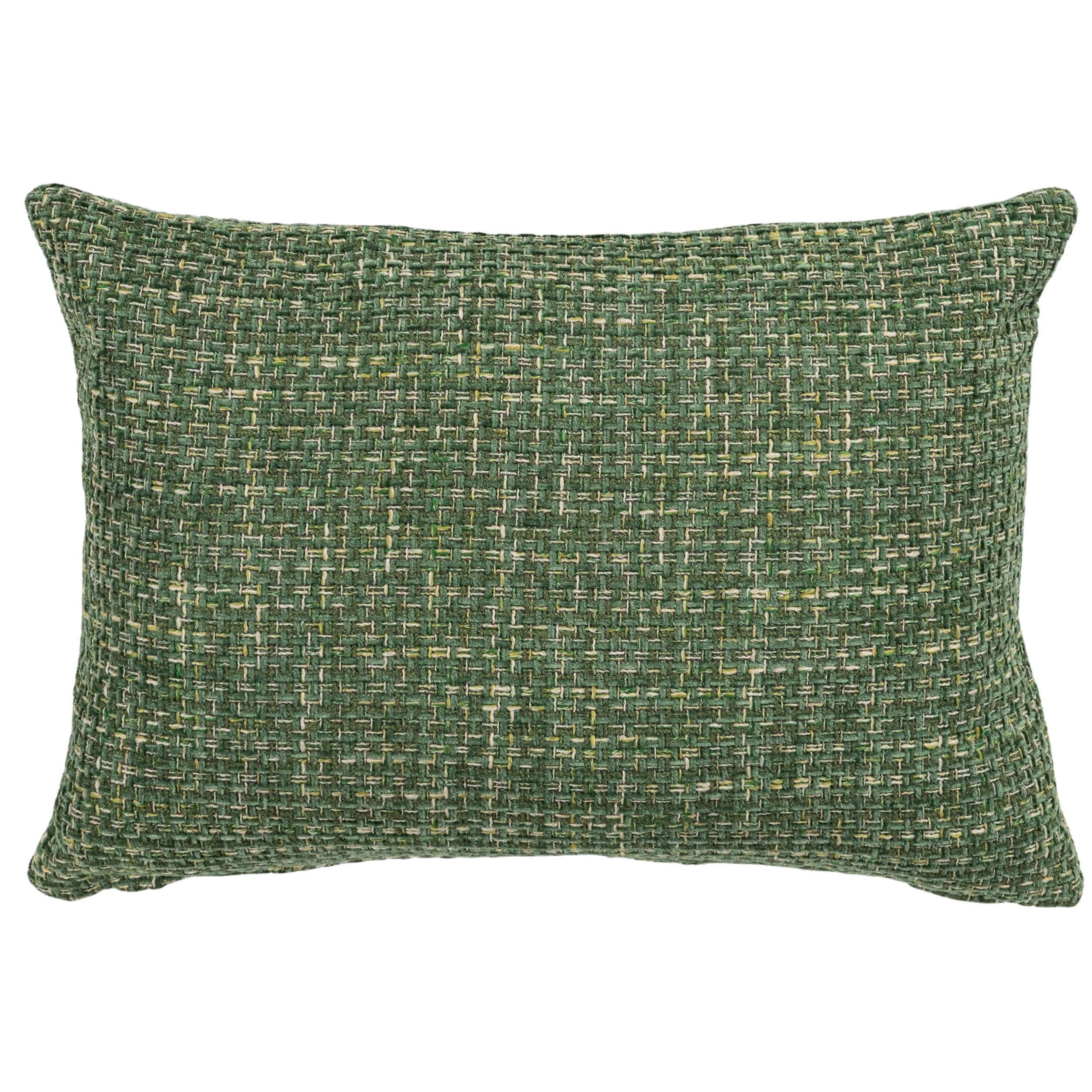 Rustic Basketweave Boudoir Cushion in Moss Green