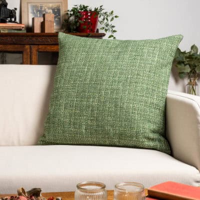 Rustic Basketweave Extra-Large Cushion in Moss Green
