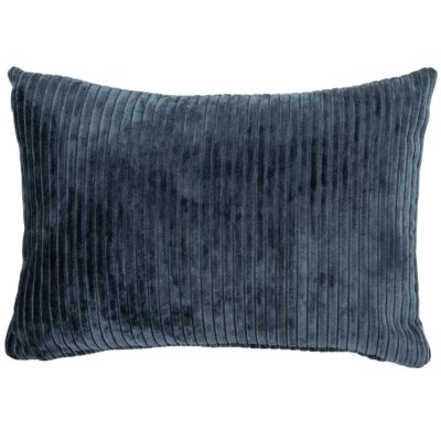 Velvet Jumbo Corduroy Boudoir Cushion in Ink Blue