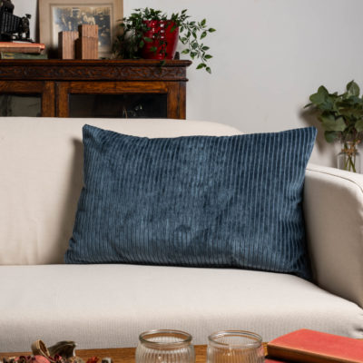 Velvet Jumbo Corduroy XL Rectangular Cushion in Ink Blue