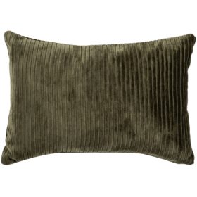 Velvet Jumbo Corduroy Boudoir Cushion in Olive Green