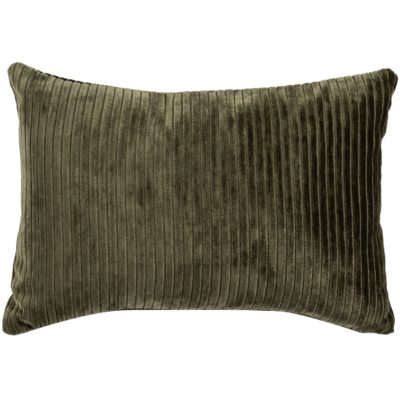 Velvet Jumbo Corduroy Boudoir Cushion in Olive Green