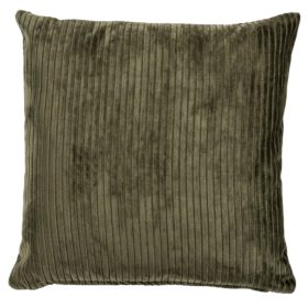 Velvet Jumbo Corduroy Cushion in Olive Green