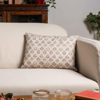 Vintage Meadow Boudoir Cushion in Natural