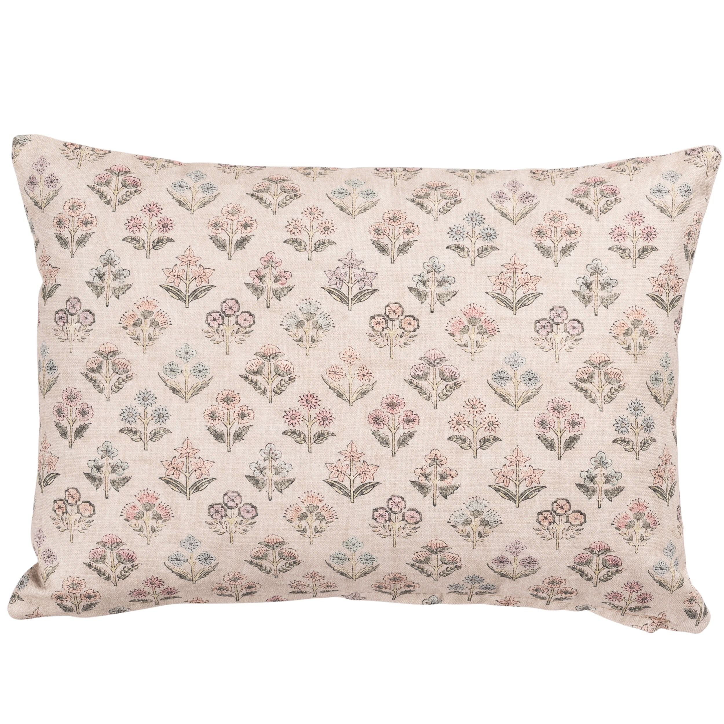 Vintage Meadow Boudoir Cushion in Natural