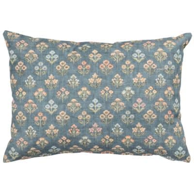 Vintage Meadow Boudoir Cushion in Chambray Blue