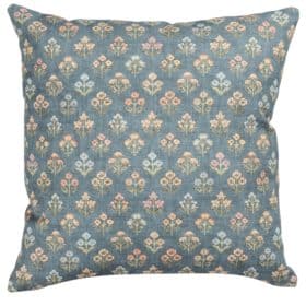 Vintage Meadow Cushion in Chambray Blue