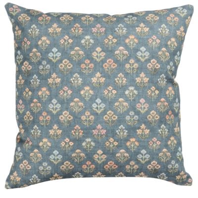 Vintage Meadow Cushion in Chambray Blue