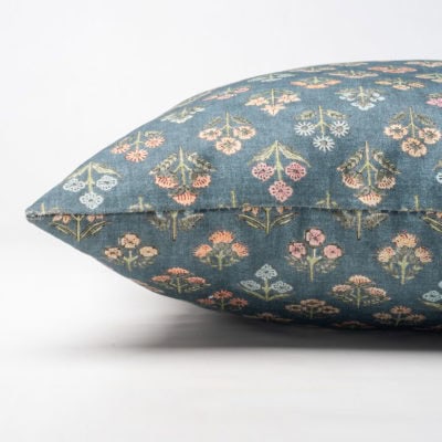 Vintage Meadow Cushion in Chambray Blue