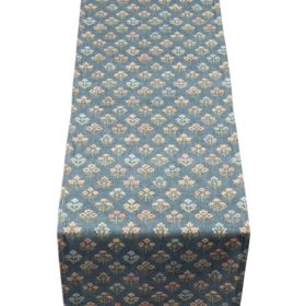 Vintage Meadow Table Runner in Chambray Blue