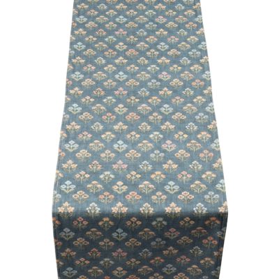 Vintage Meadow Table Runner in Chambray Blue