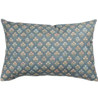 Vintage Meadow XL Rectangular Cushion in Chambray Blue