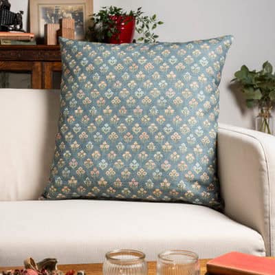Vintage Meadow Extra-Large Cushion in Chambray Blue