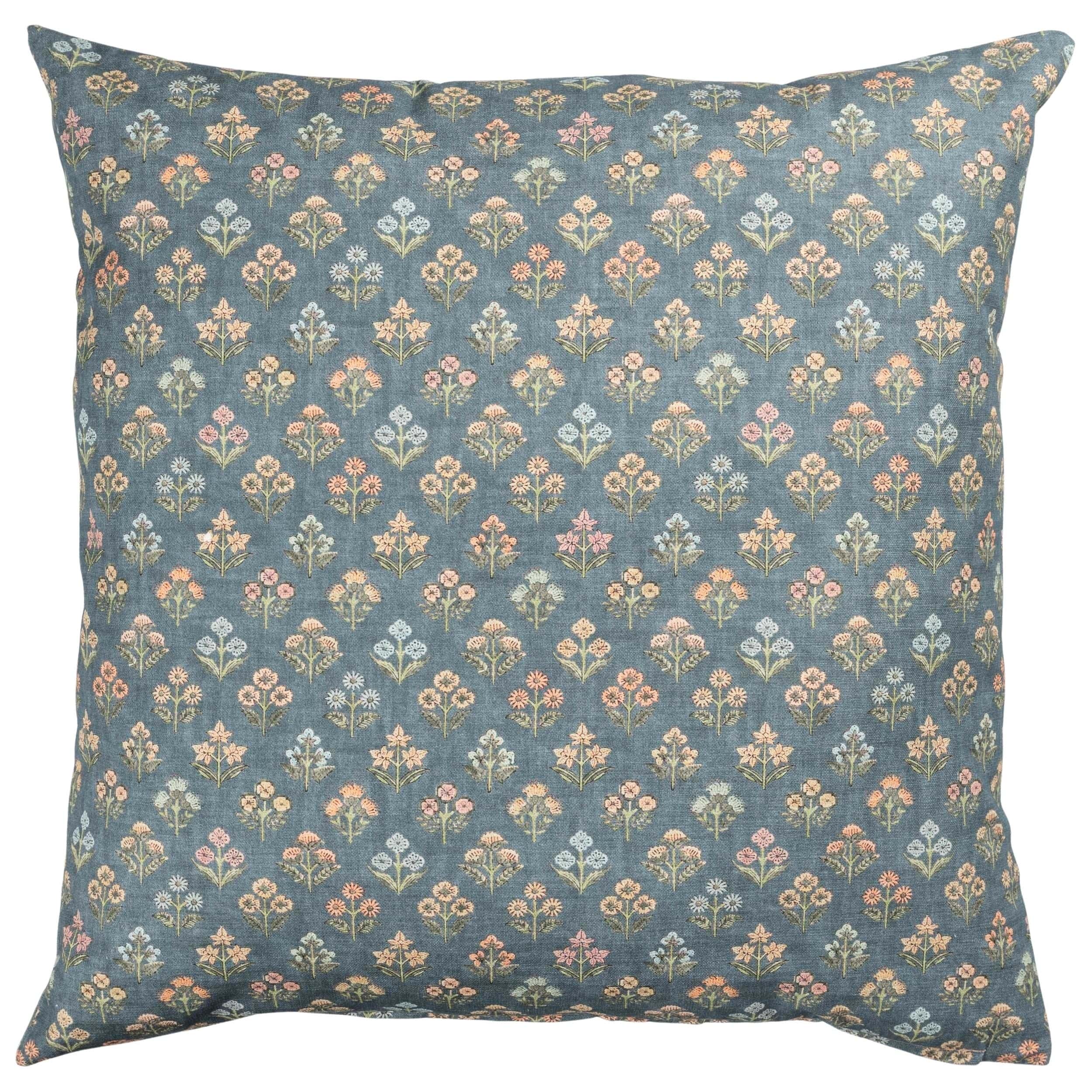 Vintage Meadow Extra-Large Cushion in Chambray Blue
