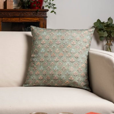 Vintage Meadow Cushion in Willow Green