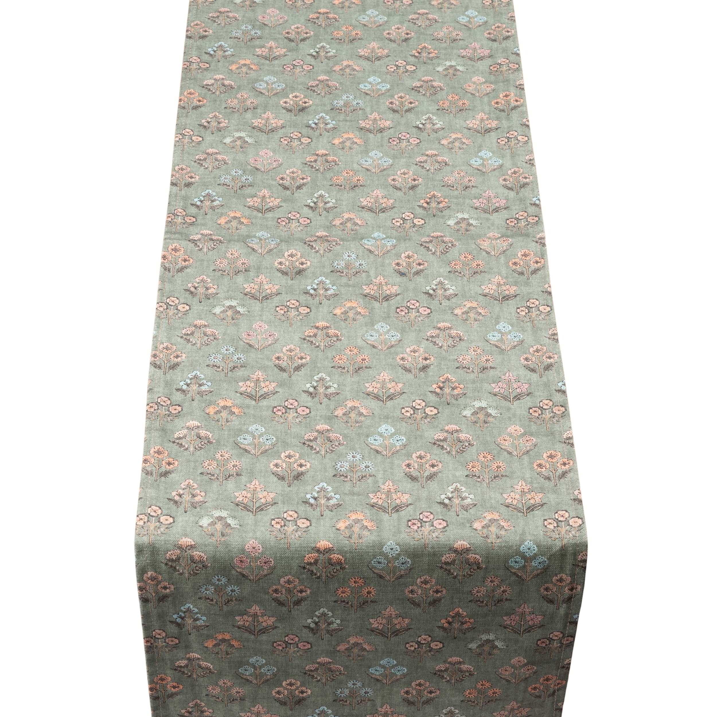 Vintage Meadow Table Runner in Willow Green