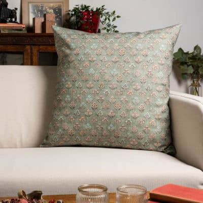 Vintage Meadow Extra-Large Cushion in Willow Green