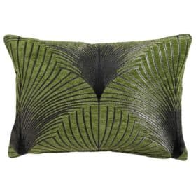 Art Deco Fan Boudoir Cushion in Moss Green