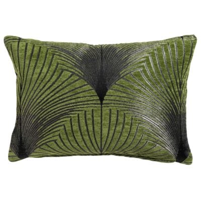 Art Deco Fan Boudoir Cushion in Moss Green