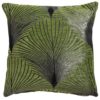 Art Deco Fan Cushion in Moss Green