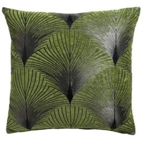 Art Deco Fan Extra-Large Cushion in Moss Green