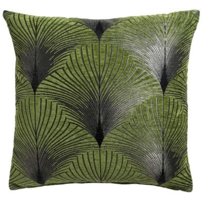 Art Deco Fan Extra-Large Cushion in Moss Green