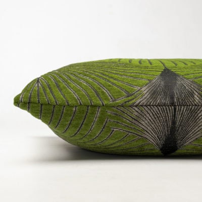 Art Deco Fan Extra-Large Cushion in Moss Green