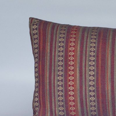 Navajo Blanket Weave XL Rectangular Cushion in Burgundy