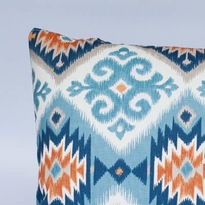 Navajo Kilim XL Rectangular Cushion in Teal and Orange