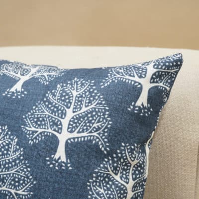 Oak Tree Cushion in Indigo