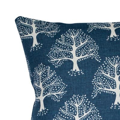Oak Tree Cushion in Indigo