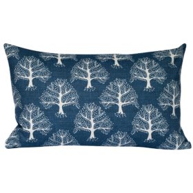 Oak Tree XL Rectangular Cushion in Indigo Blue